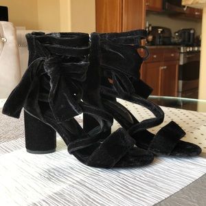 Jeffrey Campbell black velvet heels